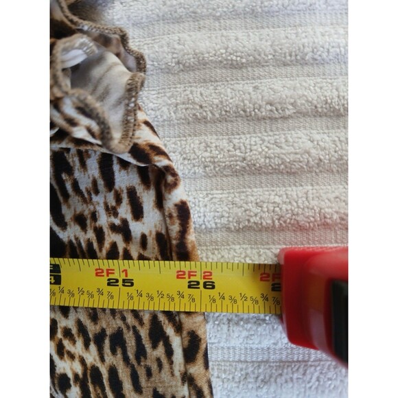 Jaclyn Smith Womens 3X Top Brown Beaded Animal Print Accent Flutter Short Sleeve - Picture 10 of 13